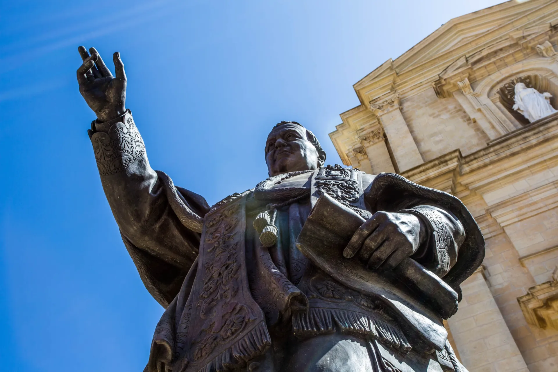 Statue av pave Pius IX i Victoria på Gozo