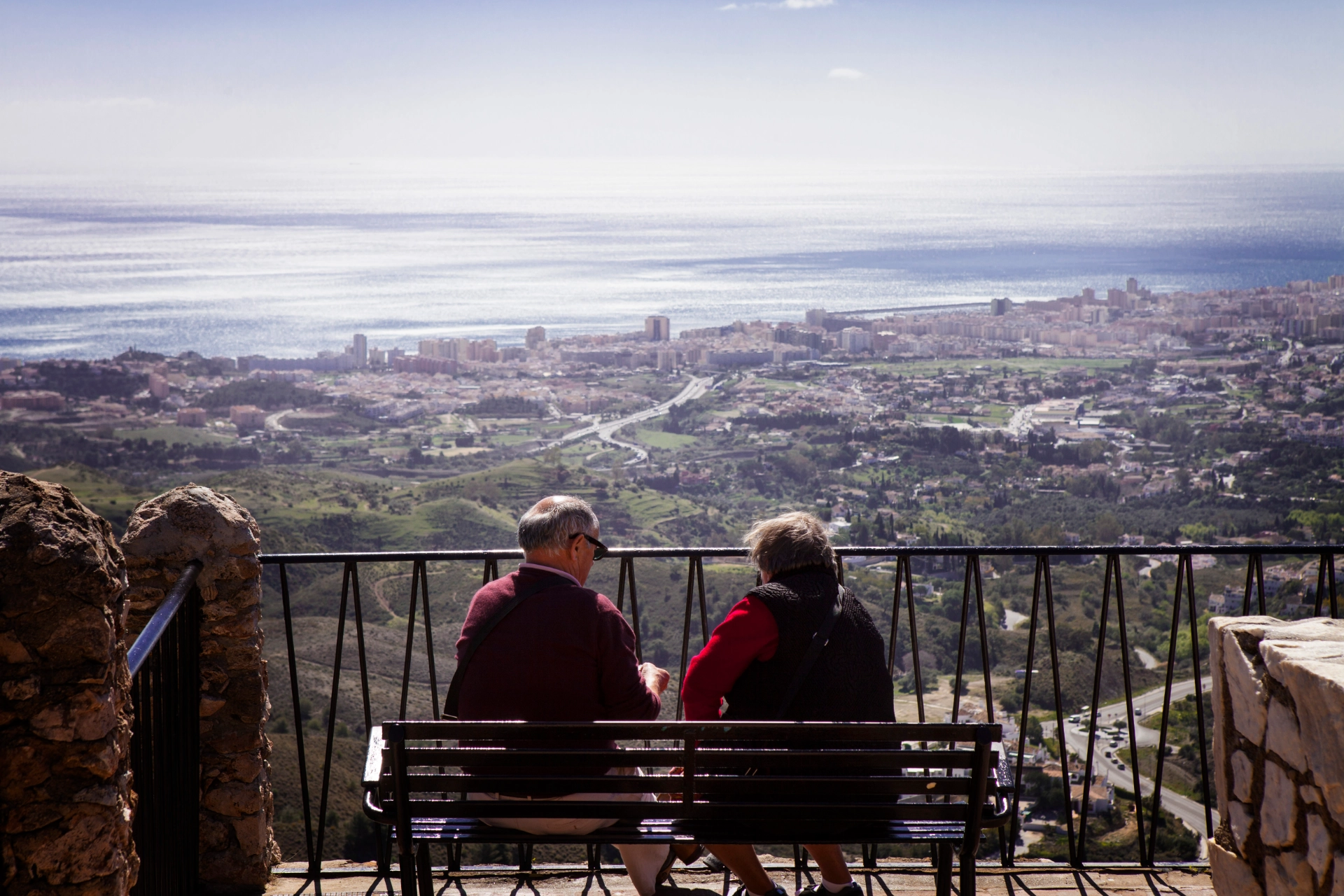 Utsikt mot kysten fra den hvite byen Mijas