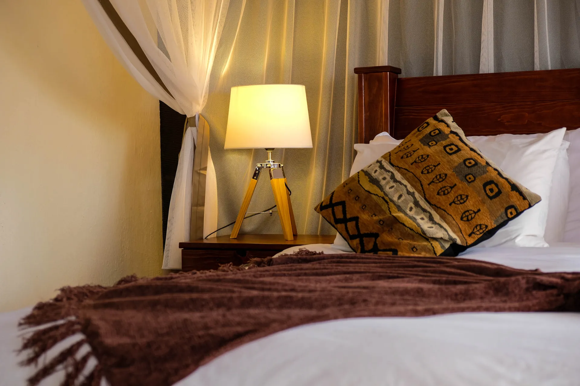 Detalj fra soverommet i teltet Detalj fra soverommet i teltet