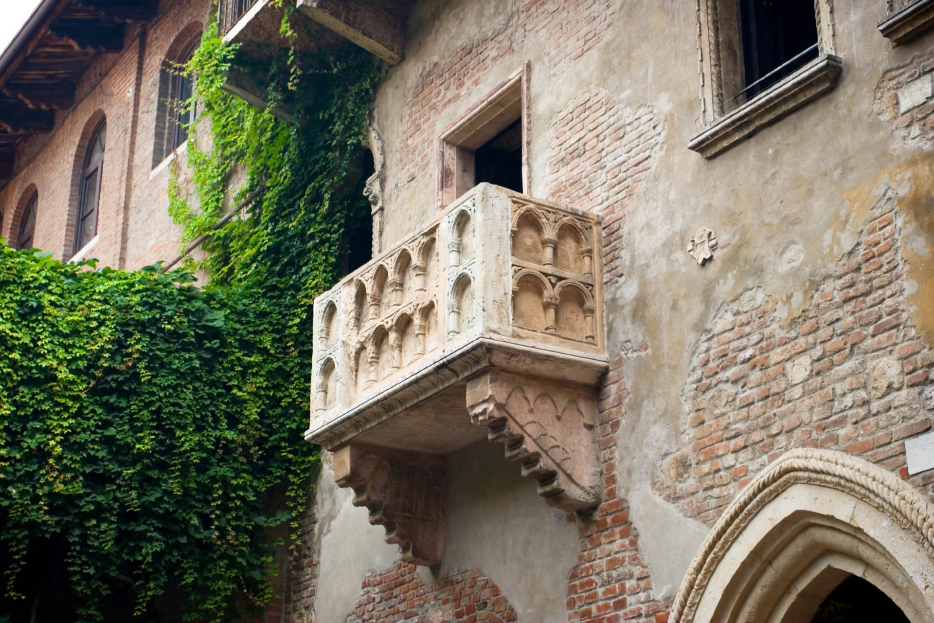 Den berømte Romeo og Julie-balkongen i Verona