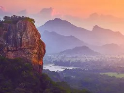 Sigiriya ("Løveklippen") ved soloppgang