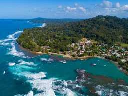 Luftfoto av Puerto Viejo på Costa Ricas karibiske kyst Luftfoto av Puerto Viejo på Costa Ricas karibiske kyst