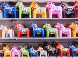 Dalahester – på svensk kalt "Dalahäste"