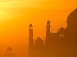 Soloppgang over Taj Mahal
