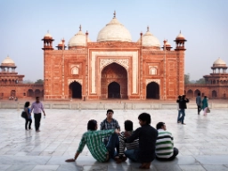Taj Mahal ved solnedgang