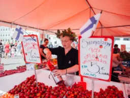Sommermarked i Finland – søte, friske jordbær direkte fra lokale produsenter Sommermarked i Finland – søte, friske jordbær direkte fra lokale produsenter