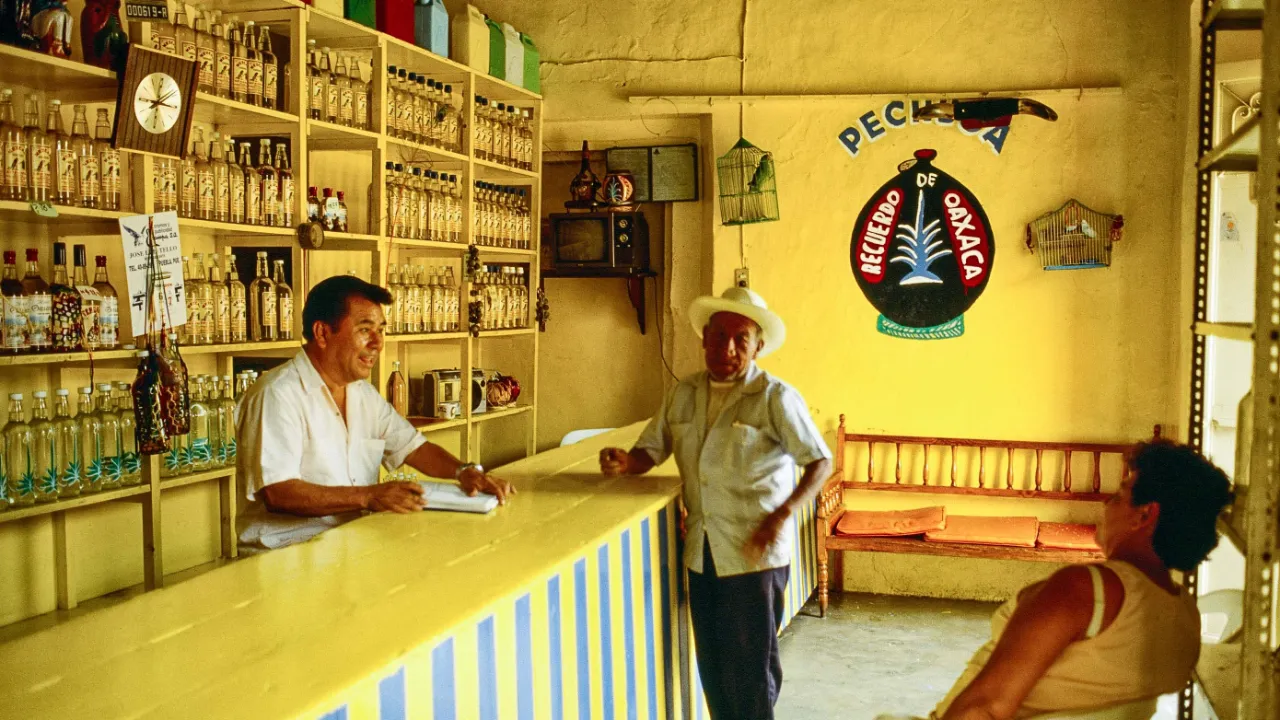 Mezcalbar med lokale spesialiteter