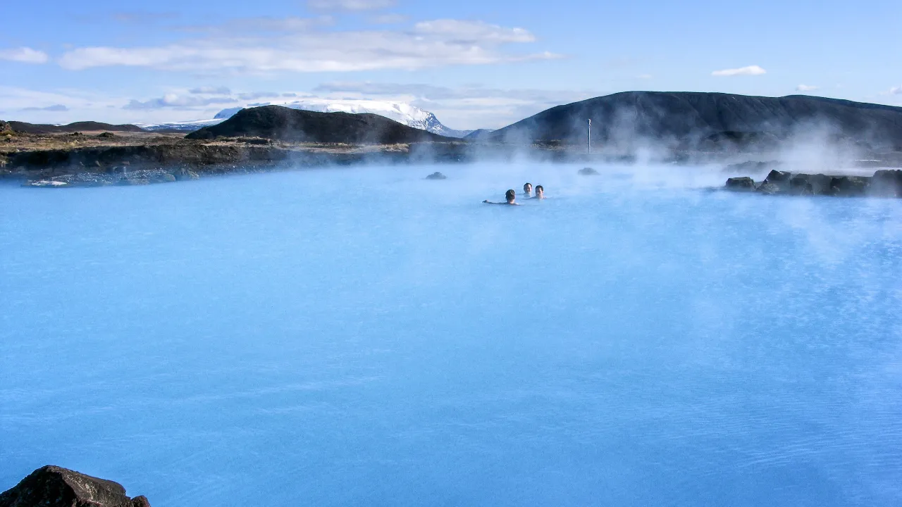 Jarðböðin i Mývatn Nature Baths, Nord-Islands 'Blå lagune' Jarðböðin i Mývatn Nature Baths, Nord-Islands 'Blå lagune'