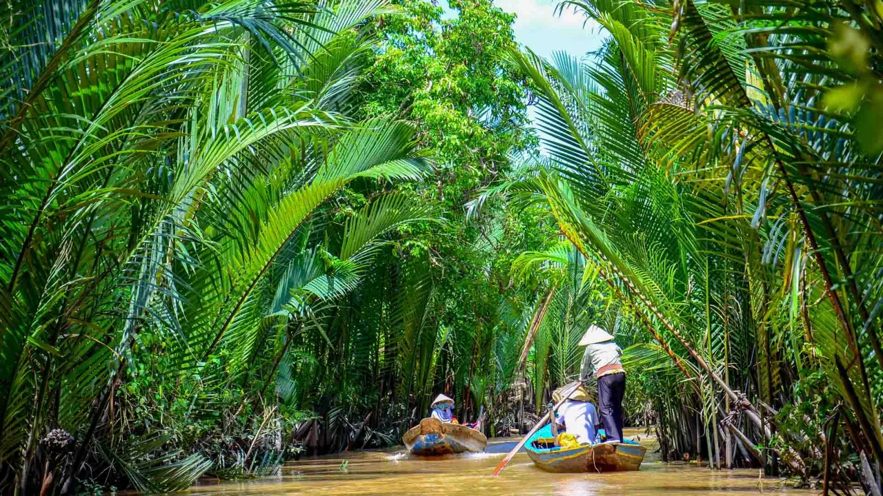 Båter i Mekongdeltaet Båter i Mekongdeltaet