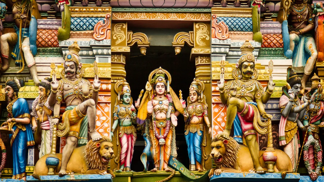 Hinduistisk tempelfasade Hinduistisk tempelfasade