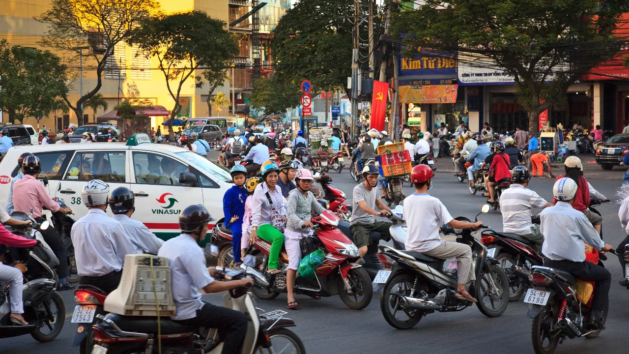 I storbyen Saigon er især trafikken en opplevelse I storbyen Saigon er især trafikken en opplevelse