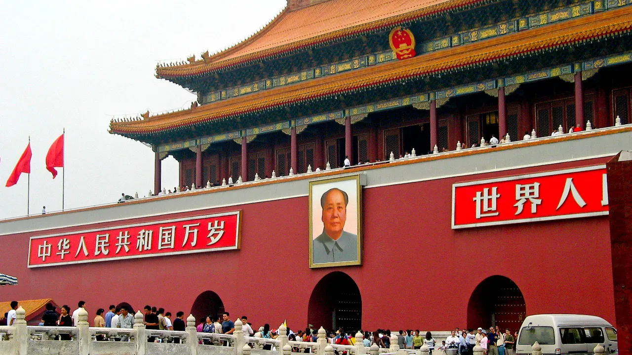 Den Himmelske freds port i Beijing Den Himmelske freds port i Beijing