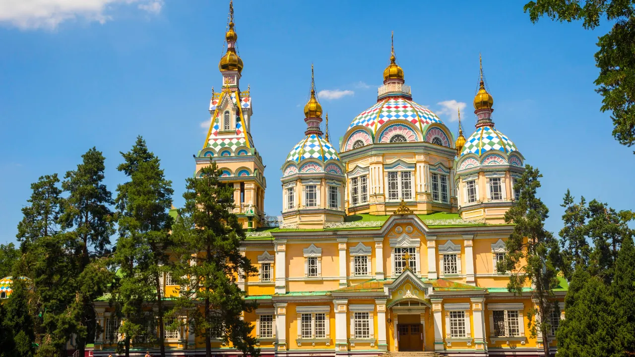 Zenkov-katedralen i Almaty, Kasakhstan Zenkov-katedralen i Almaty, Kasakhstan