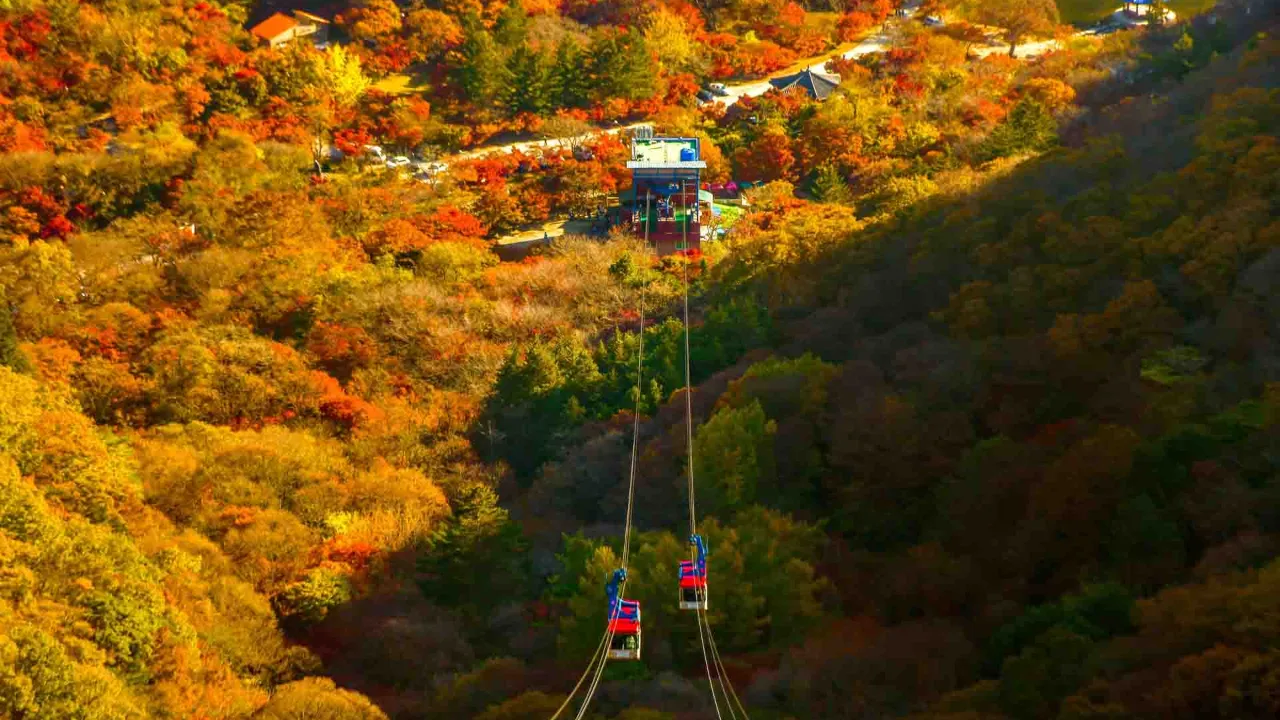 Fjellbane i Naejangsan nasjonalpark Fjellbane i Naejangsan nasjonalpark