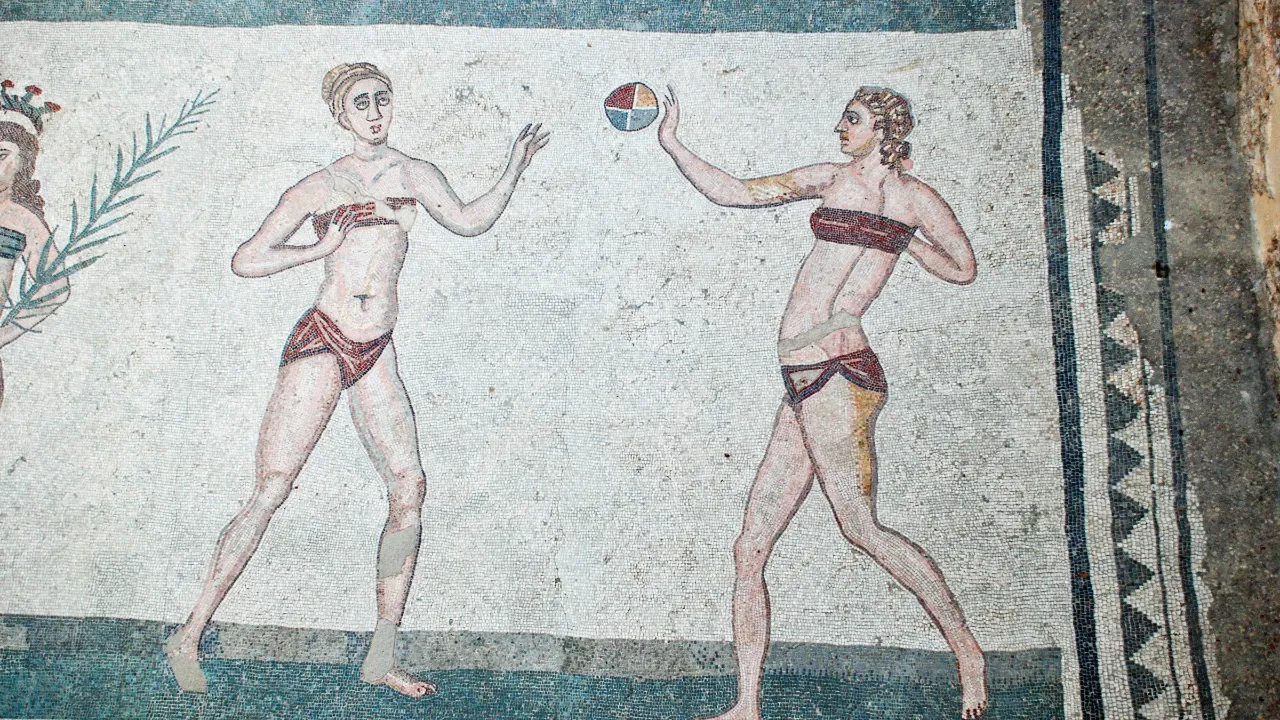 Gulv-mosaikk på Piazza Armerina